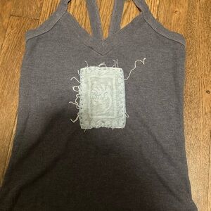 One of a Kind Block Print Patch Tank